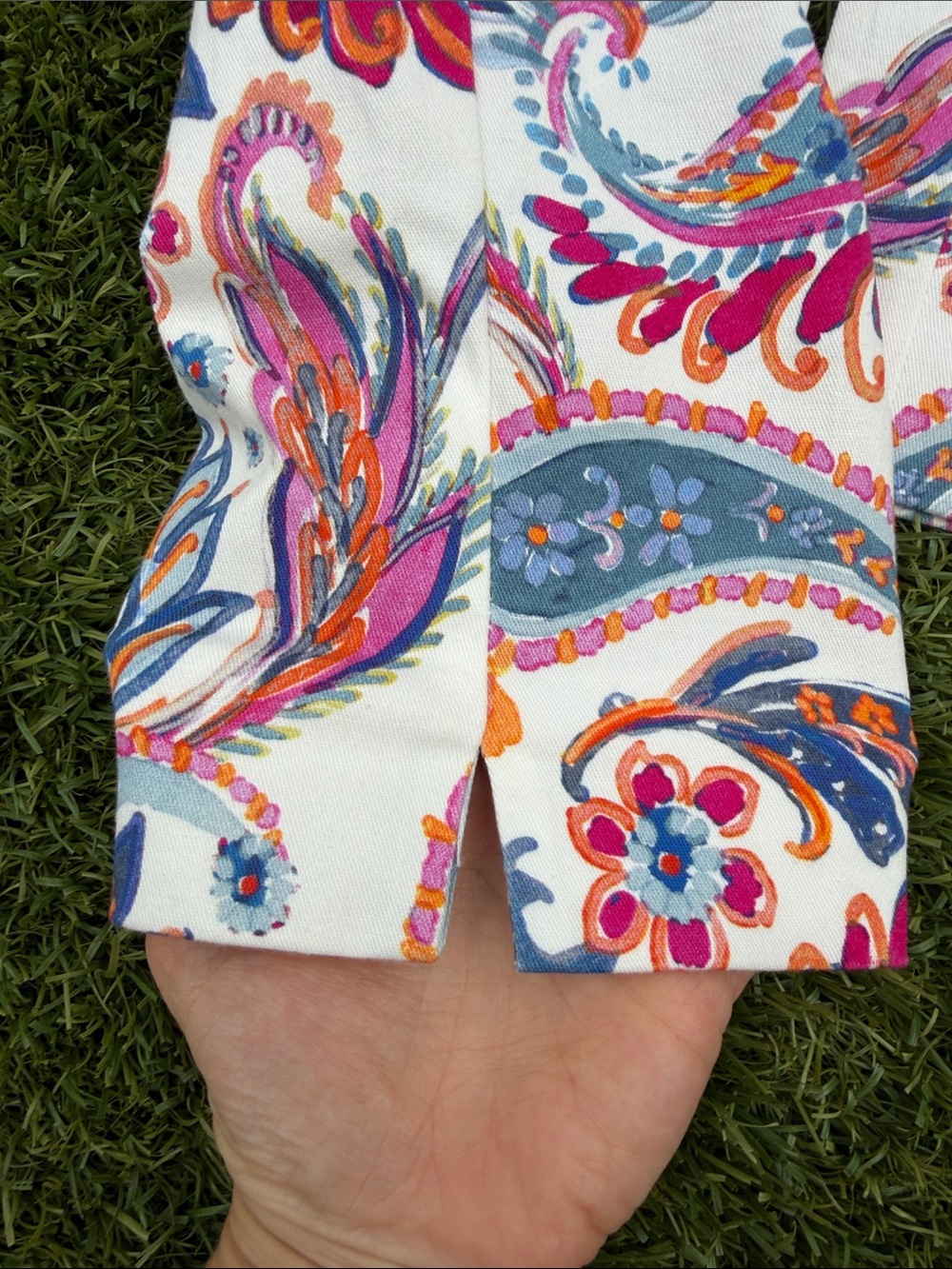 White Paisley Print Leggings - Multicolor - Picture 8 of 8